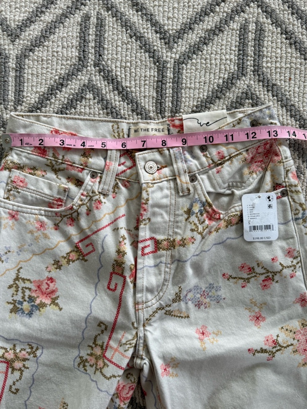NWT - Free People - EDEN Printed High Slouchy Jeans - Picture 9 of 14
